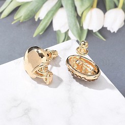 Pendientes de tuerca de circonio cúbico con micro pave de latón&nbsp;EJEW-Z080-03G-04