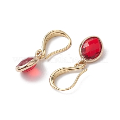 Orecchino pendente da donna ovale in ottone con pendenti in vetro&nbsp;EJEW-JE05938