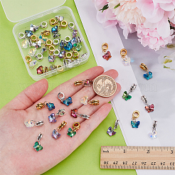 40 Stück 10 Stile Glas europäischen Baumeln Charms&nbsp;PALLOY-PH01829