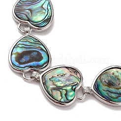 Bracciali con catena a maglie in conchiglia di abalone naturale/conchiglia di paua&nbsp;BJEW-E077-01P-03