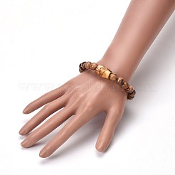 Braccialetti elasticizzati perline di legno da uomo&nbsp;X-BJEW-JB04121-02