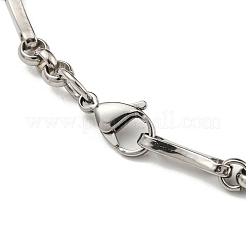 Pulsera de cadena de eslabones ovalados y de barra de acero inoxidable 201 de dos tonos con revestimiento de iones (IP)&nbsp;BJEW-B078-25GP