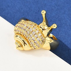 Anelli di polsino in zircone chiaro con micro pavè di ottone&nbsp;RJEW-P155-02G