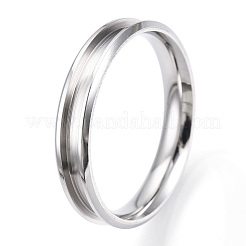201 Edelstahl geriffelter Fingerring für Männer und Frauen&nbsp;STAS-WH0039-08D-P
