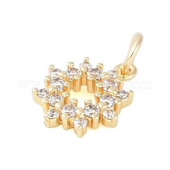 Placage de crémaillère en laiton micro pavé pendentifs en zircone cubique claire&nbsp;KK-Z060-20G