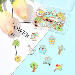28 colgante de aleación de esmalte con temática de vacaciones en la playa&nbsp;ENAM-FS0003-35