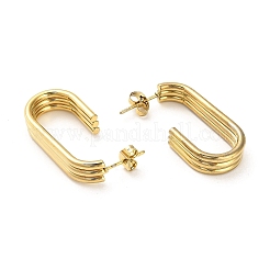 Boucles d'oreilles à tige ovales en acier inoxydable 202&nbsp;EJEW-C076-03G