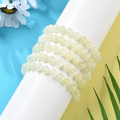 Nuovi bracciali elasticizzati in rilievo di giada naturale&nbsp;BJEW-Q692-44-8mm