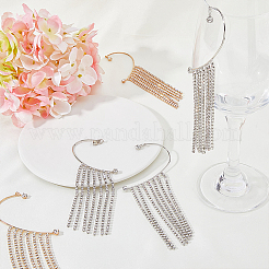 8 Stück 4 Stil Kristall Strass Kette Quaste baumeln Manschette Ohrringe&nbsp;EJEW-HY0001-02