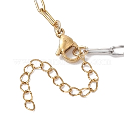 2 Stück 2 Farben zweifarbig 304 Edelstahl Büroklammer Kette Armband machen Sets&nbsp;AJEW-JB01436