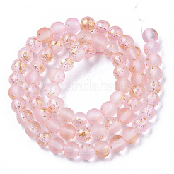 Brins de perles de verre peintes à la bombe givrée&nbsp;GLAA-N035-03B-C06