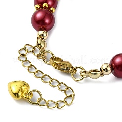 Braccialetti con perline di finte perle di vetro da donna&nbsp;BJEW-JB10034-04
