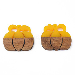 Pendentifs en résine et bois de noyer sur le thème de l'automne&nbsp;RESI-N025-027-B03