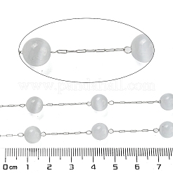 Cadenas de eslabones de ojo de gato de acero inoxidable 304 con vidrio&nbsp;CHS-G038-08P-05