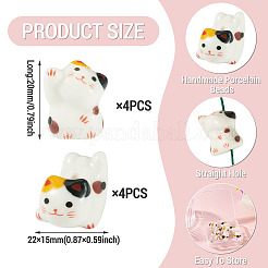 8 Uds. 2 estilos de cuentas de porcelana hechas a mano&nbsp;PORC-TA0001-47B