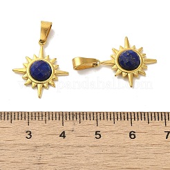 Natürliche Lapislazuli facettierte Sonnenanhänger&nbsp;STAS-P361-02G-01