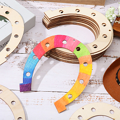 Adornos colgantes de madera con forma de herradura&nbsp;WOOD-WH034-90