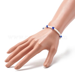 Glasperlen & handgemachte Bunte Malerei Perlen Stretch Armbänder Set für Eltern & Kind&nbsp;BJEW-JB06475