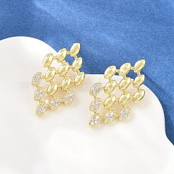 Boucles d'oreilles en laiton avec zircone cubique de micro pave&nbsp;PR-CBACDF6-03G