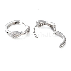 Orecchini a cerchio in ottone con zirconi cubici chiari micro pavè&nbsp;LS-EJEW-S234-03P