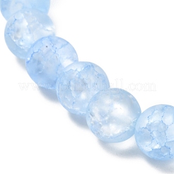 Bracelet extensible de perles rondes en quartz craquelé synthétique de 8 mm pour adolescente femme&nbsp;BJEW-JB07066