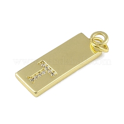 Pendenti in zirconi cubici trasparenti in micro pavè di ottone&nbsp;KK-P266-06G-T