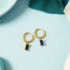 3 par de pendientes de aro con micropavé de circonita cúbica de latón en 3 colores&nbsp;EJEW-GO0003-21