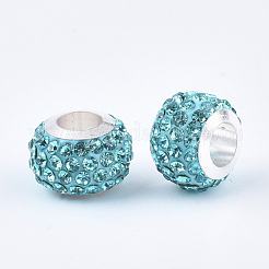 Polymer Clay Strass europäischen Perlen&nbsp;FPDL-T001-02B
