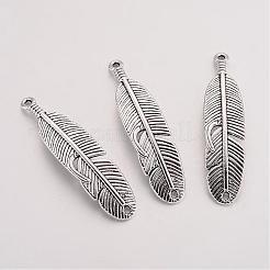 Stile tibetano ciondoli in lega di piuma&nbsp;TIBEP-Q043-326-RS