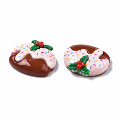 Cabujones decodificados de resina opaca con tema navideño&nbsp;CRES-N021-119