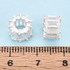 925 perle en argent sterling pavée de zircones cubiques transparentes&nbsp;STER-T008-41S