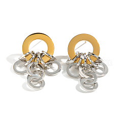Zweifarbige Ohrstecker aus Edelstahl 304 für Damen&nbsp;DN8628