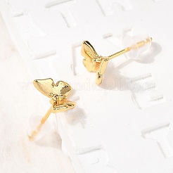 Ohrstecker aus Messing mit Mikropavé und klaren Zirkonia-Schmetterlingen&nbsp;EJEW-C158-16A-G