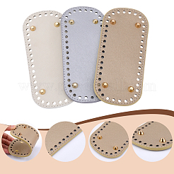 3 stücke 3 farben oval pu leder diy handtasche boden&nbsp;DIY-CL0002-32