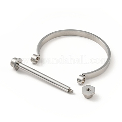 Anlaufgeschützter Armreif aus 304 Edelstahl mit D-Form und Schraubverschluss&nbsp;BJEW-G636-05B-P