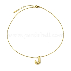 Collier pendentif lettre initiale en acier inoxydable 304 avec placage ionique (IP)&nbsp;NJEW-R265-05G-J