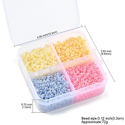 Perline di vetro 72g 4 colori&nbsp;SEED-YW0002-75A