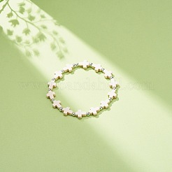 Braccialetto elasticizzato con perline incrociate di turchese sintetico (tinto).&nbsp;BJEW-JB08450-04