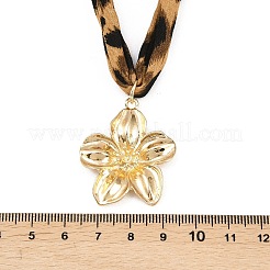 Halskette mit Blumenanhänger aus einer Legierung&nbsp;NJEW-A066-05G