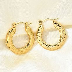Orecchini a cerchio in acciaio inossidabile 304 per donna&nbsp;EJEW-L296-069G