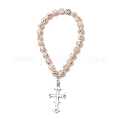 Croix en alliage émaillé avec décoration de pendentifs en strass&nbsp;HJEW-JM02998