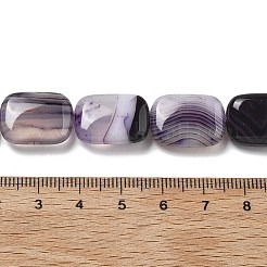 Natürliche gebänderte Achatperlenstränge&nbsp;G-K392-B11-13x18mm