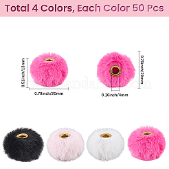 200 stücke 4 farben samt imitation kaninchen fell europäischen perlen&nbsp;FIND-SC0022-89