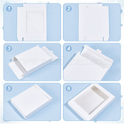 Cajas de galletas de papel rectangulares con ventana transparente&nbsp;CON-WH0107-02B-02