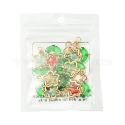 10 Stück 5 Farben Blumenglasanhänger&nbsp;PALLOY-FS00078