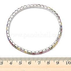 Bracelets de tennis pour femmes en acier inoxydable 304 sertis de micro-pavés de zirconiums cubiques colorés&nbsp;BJEW-G779-02P