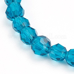 Pulseras elásticas con cuentas de vidrio redondo facetado&nbsp;BJEW-JB05986-02