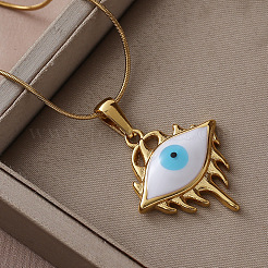 Colliers pendentif œil maléfique gothique vintage en acier inoxydable 304 blanc&nbsp;NA1572
