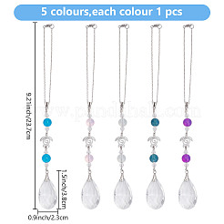 Décorations de pendentif en forme de larme de verre&nbsp;HJEW-AB00620