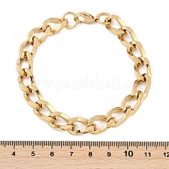 Pulseras de cadena de eslabones cubanos de acero inoxidable 304 para mujeres y hombres.&nbsp;BJEW-F488-31G